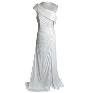 Ieena Long White Off Shoulder Gown Sz 4